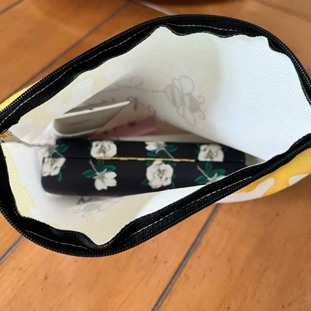 Bee Happy Design Cosmetic Zippered Pouch